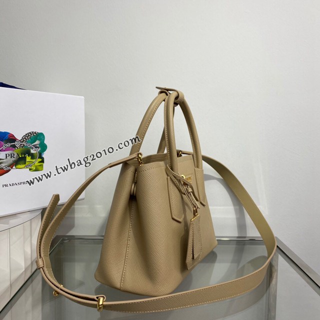 Prada專櫃新款迷你號DoubleBagmini號購物袋 1BG443 普拉達粗十字紋牛皮手提女包 csp1099